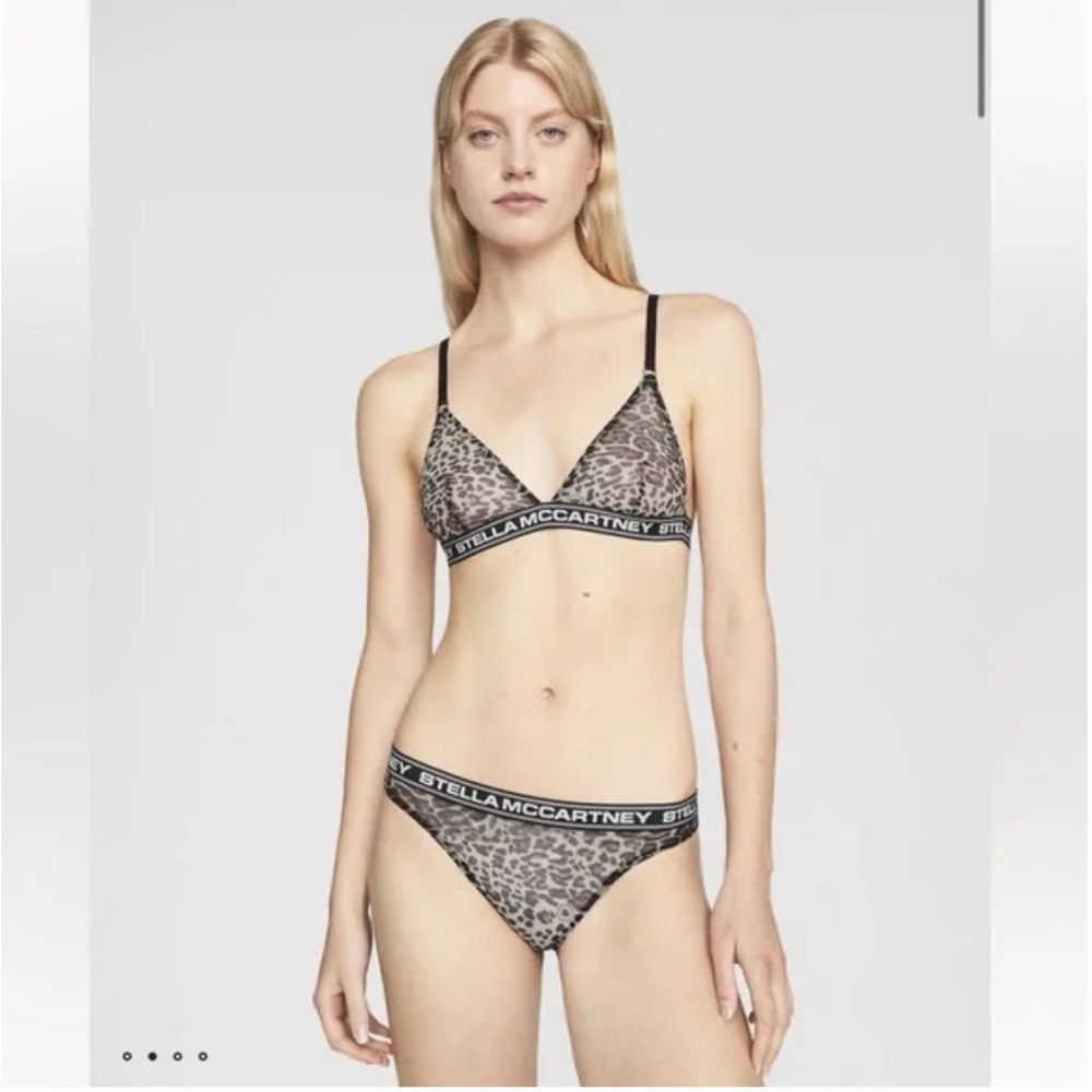 Stella McCartney***Animal Printed Mesh Bra and Underwear SET***Small $389